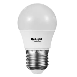 Bec Led Sferic E27, model G45, 6W=50W, 2700K, lumina calda