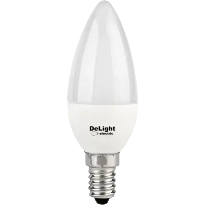 Bec Led Lumanare E14, model C37, 6W=50W, 2700K, lumina calda