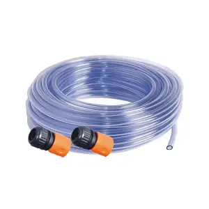 Furtun apa transparent din silicon 1/2, 50 m + Mufa rapida 1/2 x 2 buc