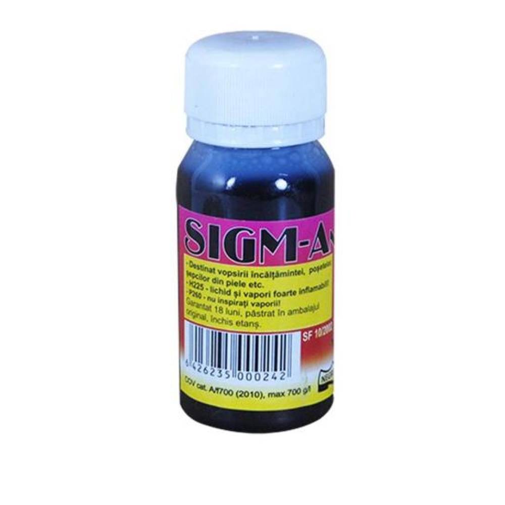 Sigmaron Negru , vopsea pentru piele , 50 ml Sigmaron Negru , vopsea pentru piele , 50 ml