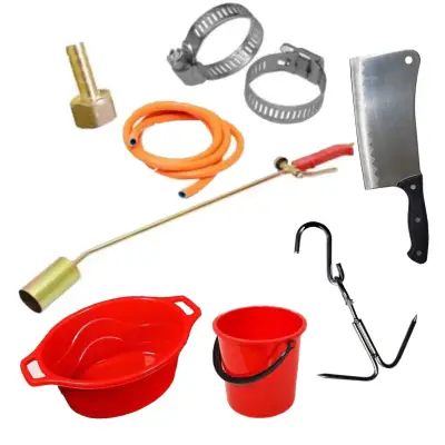 Set complet arzator, parlitor porc cu 8 accesorii