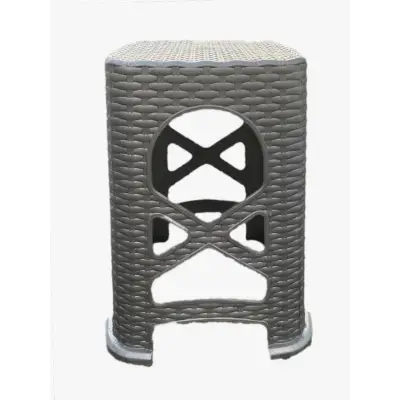 Taburet ratan /Scaun tip ratan gri, Nova