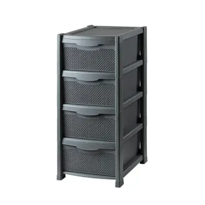 Dulap depozitare 4 sertare (baie, bucatarie) gri perlat