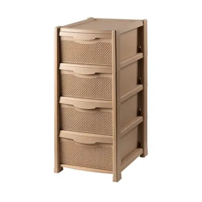Dulap depozitare plastic 4 sertare bej perlat