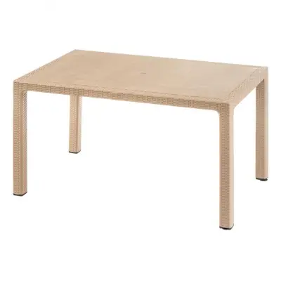 Masa dreptunghiulara 150x90cm pentru gradina plastic tip ratan crem