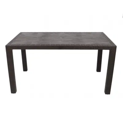 Masa dreptunghiulara 150X90cm pentru gradina plastic tip ratan maro
