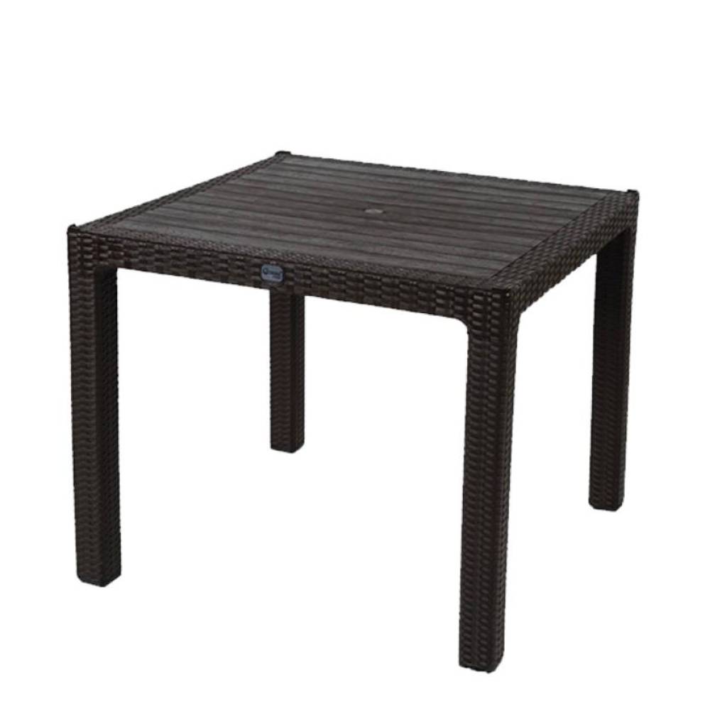 Masa patrata 90X90cm pentru gradina plastic tip ratan maro Masa patrata 90X90cm pentru gradina plastic tip ratan maro