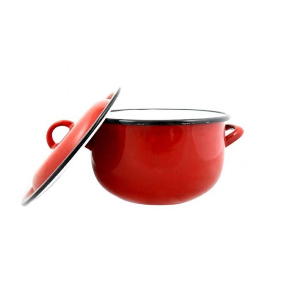 Cratita emailata bombata, 3.5 L, cu capac Cratita emailata bombata, 3.5 L, cu capac