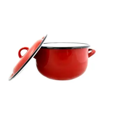 Cratita emailata bombata, 1.7 L, cu capac