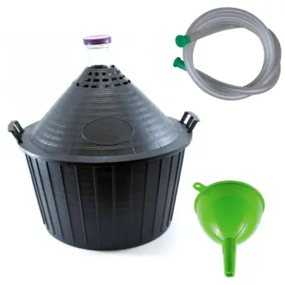 Damigeana 54L cu furtun vin si palnie 19cm