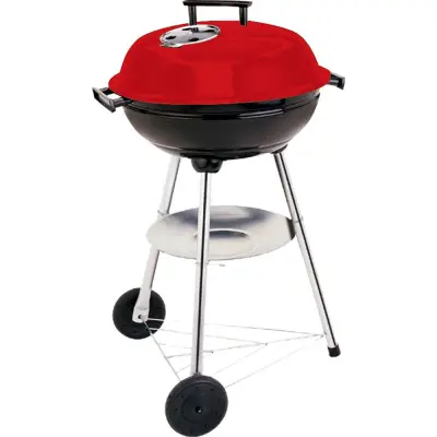 Gratar rotund cu capac si roti