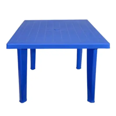 Masa terasa patrata, 4 persoane, plastic, albastru