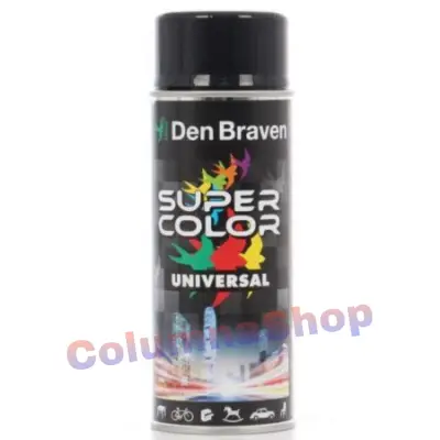 Spray vopsea, Den Braven Super Color, negru intens lucios , interior / exterior, 400 ml