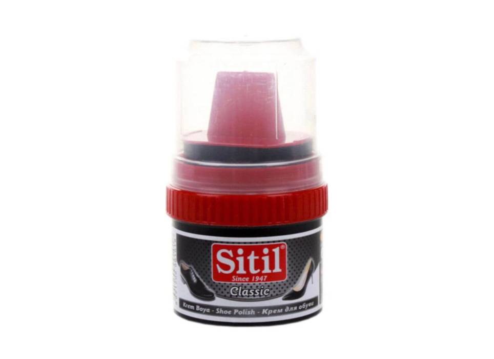 Crema de pantofi cu burete ,negru,  Sitil, 60ml Crema de pantofi cu burete ,negru,  Sitil, 60ml