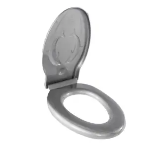 Capac WC universal din plastic gri cu delfini