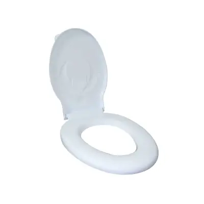 Capac WC universal din plastic alb cu delfini
