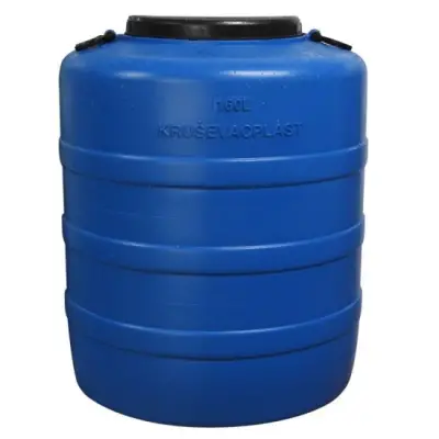 Butoi plastic 160 litri cu manere, albastru