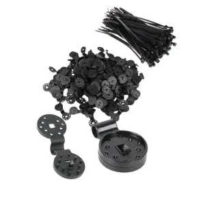 Clips fixare plasa de umbrire Rotund, 50buc + Coliere plastic negre 4x150mm, 100buc