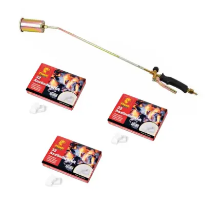 Arzator Porc/parlitor cu clapeta + 3 x Pastile aprins focul albe, 32buc/cutie