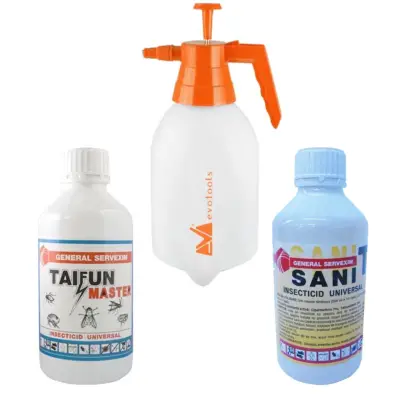 Set Taifun insecticid 1 litru si Sanitox 1 litru + pompa stropit 2 litri