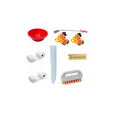 Arzator Porc pe gaz + 2 x Manusi vatuite +2 x Prosop bucatarie 2 buc/set, 50 foi/rola + Lighean Rotund din plastic, 12l + Set pahare (200 ml) /-/ 100 buc. + 2 x Perie Porc