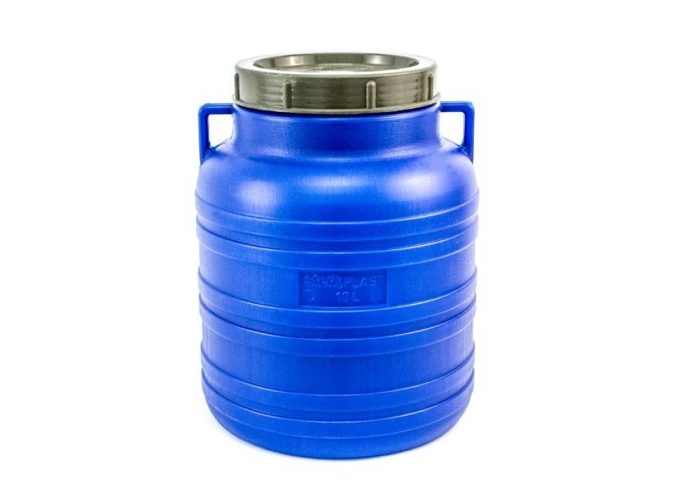 Butoi/Bidon 20L din plastic alimentar, cu capac prin infiletare si maner