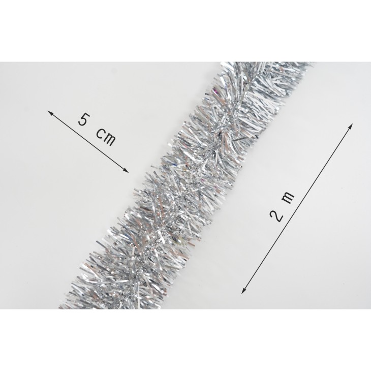 Beteala Craciun, Flippy, argintiu, marimea: 2 m x 5 cm material:folie PVC, interior/exterior