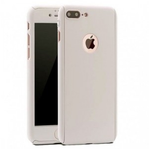 Husa Apple iPhone 7 Plus Full Cover 360 Argintiu + Folie de protectie
