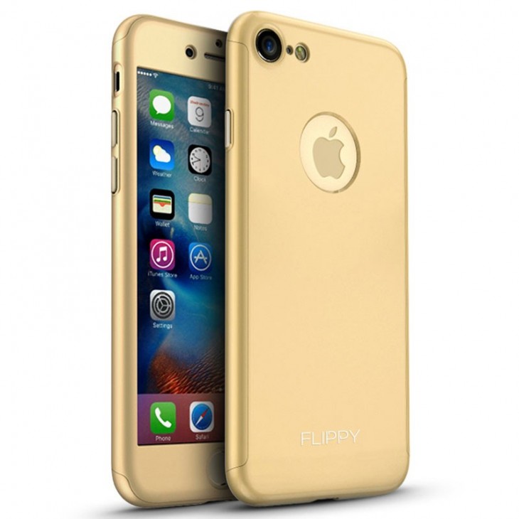 Husa Apple iPhone 8 Full Cover 360 Auriu + Folie Cadou