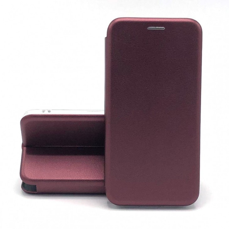 Husa de protectie Flippy compatibila cu Apple iPhone 12/12 Pro Magnet Book Case Bordo