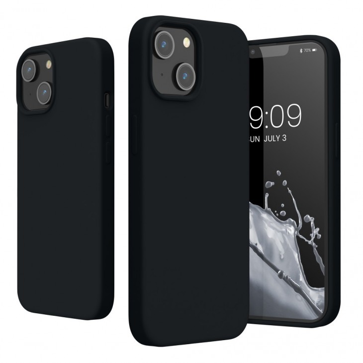 Husa pentru Apple iPhone 14 Pro Max Flippy, Liquid Silicone, cu Microfibra pe interior, Protectie Antisoc, Negru