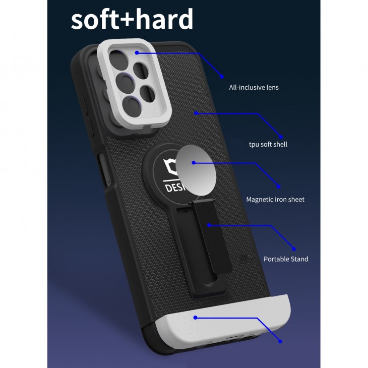 Husa Armor Design cu Stand pentru iPhone 12 Pro, Negru/Alb, Suport Auto Magnetic, Wireless Charge, Protectie Antisoc, Flippy
