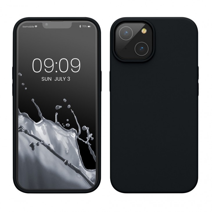 Husa pentru Apple iPhone 14 Pro Max Flippy, Liquid Silicone, cu Microfibra pe interior, Protectie Antisoc, Negru