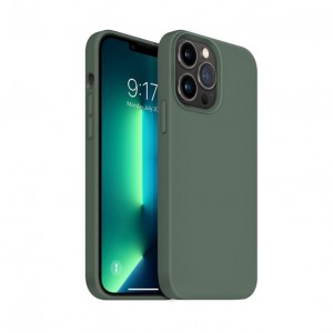 Husa pentru Apple iPhone 14 Plus Flippy, Liquid Silicone, cu Microfibra pe interior, Protectie Antisoc, Dark Green, Verde inchis
