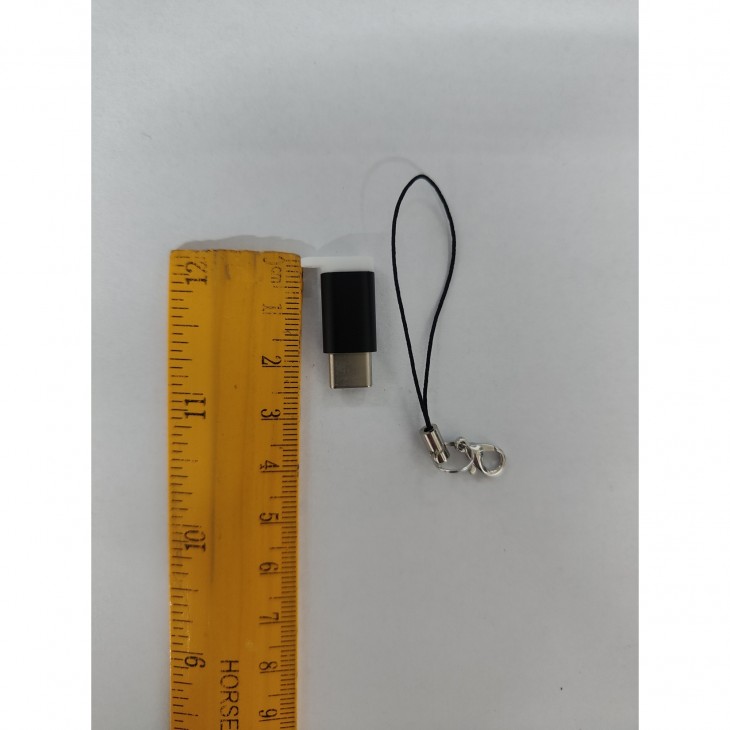 Adaptor micro USB (mama) to Type-C(tata) cu Agatatoare Breloc inclusa, Negru
