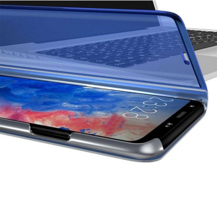 Husa Apple iPhone 7 Plus Flip Cover Oglinda Albastru