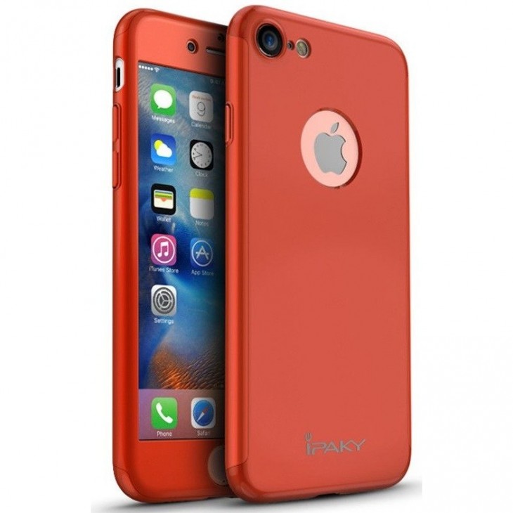 Husa Apple iPhone 8 Plus IPAKY Full Cover 360 Rosu + Folie Cadou
