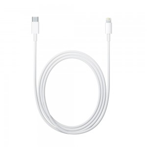 Cablu de date si de incarcare Apple, USB Tip-C-Lightning, 1 metru, Flippy, Alb