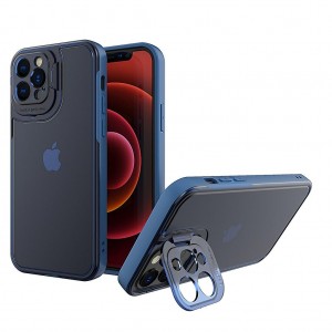 Husa de protectie pentru Apple iPhone 14, Flippy, Bracket series cu suport si protectie pentru camera, Albastru