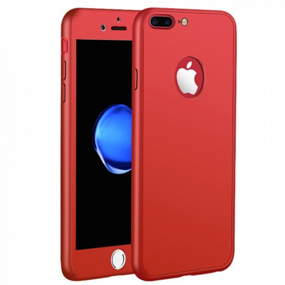 Husa Apple iPhone 7 Plus Full Silicone 360 Rosu