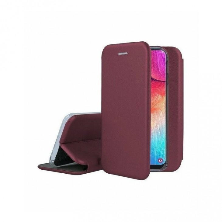 Husa de protectie Flippy compatibila cu Apple iPhone 12/12 Pro Magnet Book Case Bordo