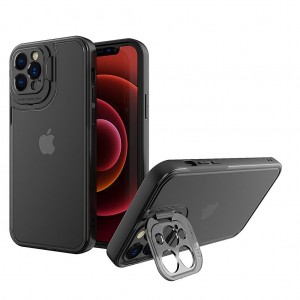 Husa de protectie pentru Apple iPhone 14 Pro Max, Flippy, Bracket series cu suport si protectie pentru camera, Negru