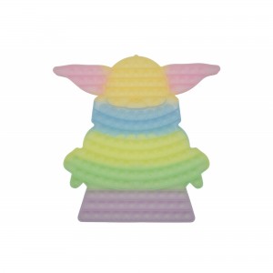 Jucarie antistres din silicon Flippy®, Pop it Now and Flip It, Baby Yoda, 30 cm, Fosforescent, Multicolor