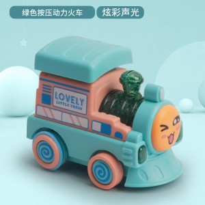 BLUE Night market stall supply children's toy press car boy pull back inertial train model car wholesale