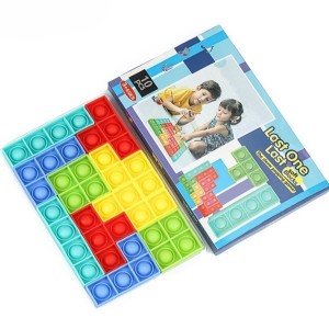Jucarie antistres din silicon Flippy, Pop it Now and Flip It , Puzzle Soft Blocks , 10 piese, Multicolor