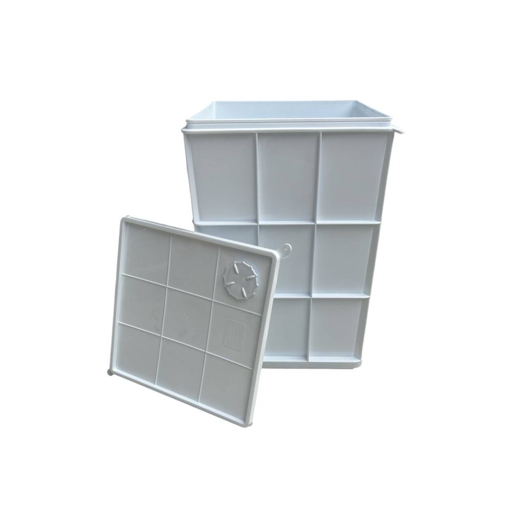 Cutie alimentara branza 20 litri (cu capac etans), plastic alb Cutie alimentara branza 20 litri (cu capac etans), plastic alb