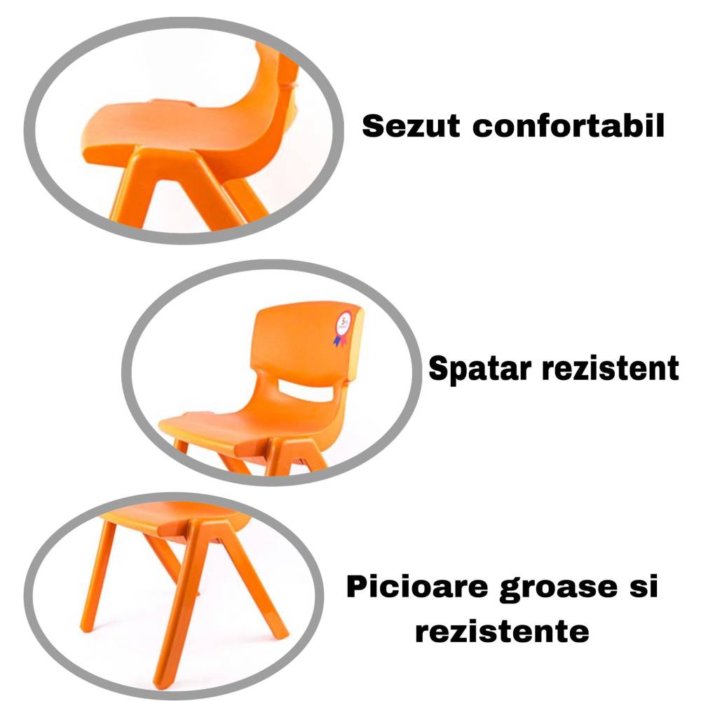 Scaun copil gradinita, plastic, galben Scaun copil gradinita, plastic, galben