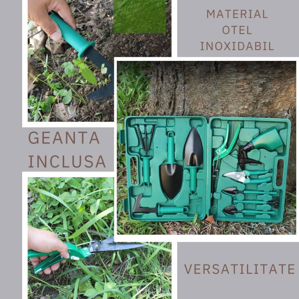 Unelte pentru plantare si ingrijire plante 10 buc/set 37x28cm Unelte pentru plantare si ingrijire plante 10 buc/set 37x28cm