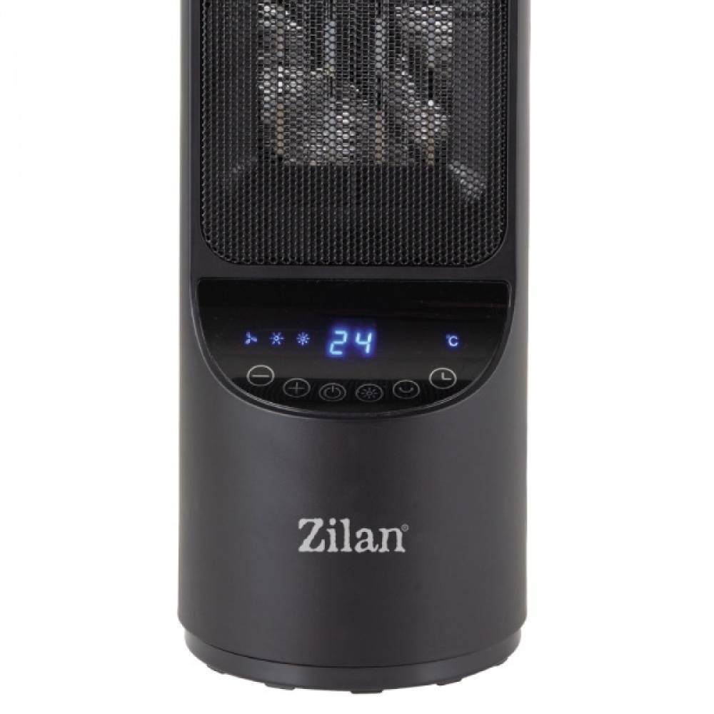 Aeroterma ceramica turn Zilan Negru, 2000W, timer 8H, siguranta la rasturnare Aeroterma ceramica turn Zilan Negru, 2000W, timer 8H, siguranta la rasturnare
