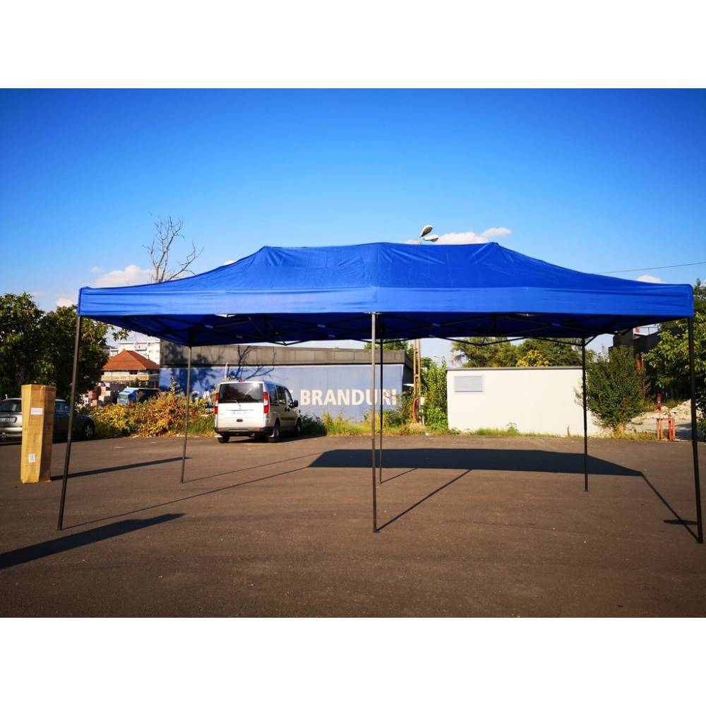 Cort pavilion 3x6m albastru pliabil, cadru metalic , pentru evenimente Cort pavilion 3x6m albastru pliabil, cadru metalic , pentru evenimente